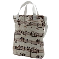 Vintage Beige Music Paper Background Design Canvas Messenger Bag