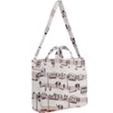 Vintage Beige Music Paper Background Design Square Shoulder Tote Bag View2