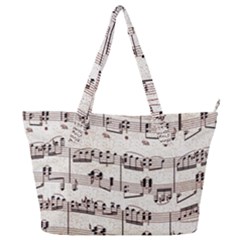 Vintage Beige Music Paper Background Design Full Print Shoulder Bag by Ravend