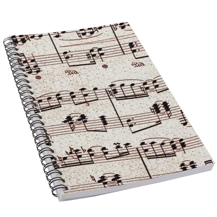 Vintage Beige Music Paper Background Design 5.5  x 8.5  Notebook