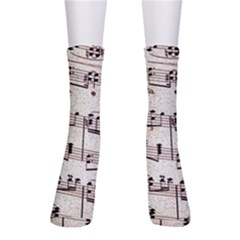 Vintage Beige Music Paper Background Design Crew Socks by Ravend