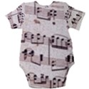 Vintage Beige Music Paper Background Design Baby Short Sleeve Onesie Bodysuit View2