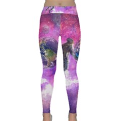 Astronaut Earth Space Planet Fantasy Classic Yoga Leggings by Ravend