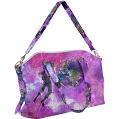 Astronaut Earth Space Planet Fantasy Canvas Crossbody Bag by Ravend