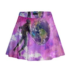 Astronaut Earth Space Planet Fantasy Mini Flare Skirt by Ravend