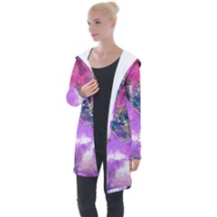 Astronaut Earth Space Planet Fantasy Longline Hooded Cardigan by Ravend