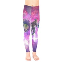 Astronaut Earth Space Planet Fantasy Kids  Leggings by Ravend