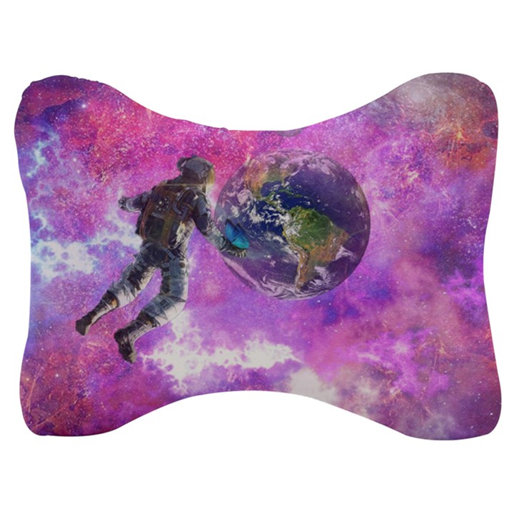 Astronaut Earth Space Planet Fantasy Velour Seat Head Rest Cushion