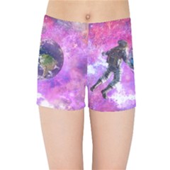 Astronaut Earth Space Planet Fantasy Kids  Sports Shorts by Ravend