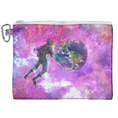 Astronaut Earth Space Planet Fantasy Canvas Cosmetic Bag (xxl) by Ravend