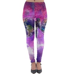 Astronaut Earth Space Planet Fantasy Lightweight Velour Leggings by Ravend