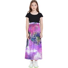 Astronaut Earth Space Planet Fantasy Kids  Flared Maxi Skirt by Ravend