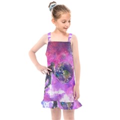 Astronaut Earth Space Planet Fantasy Kids  Overall Dress