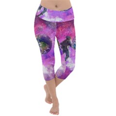 Astronaut Earth Space Planet Fantasy Lightweight Velour Capri Yoga Leggings