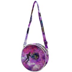 Astronaut Earth Space Planet Fantasy Crossbody Circle Bag by Ravend