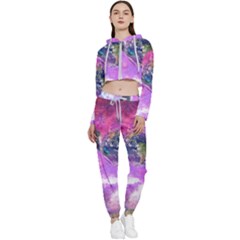 Astronaut Earth Space Planet Fantasy Cropped Zip Up Lounge Set by Ravend