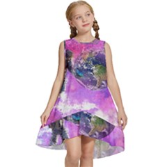 Astronaut Earth Space Planet Fantasy Kids  Frill Swing Dress