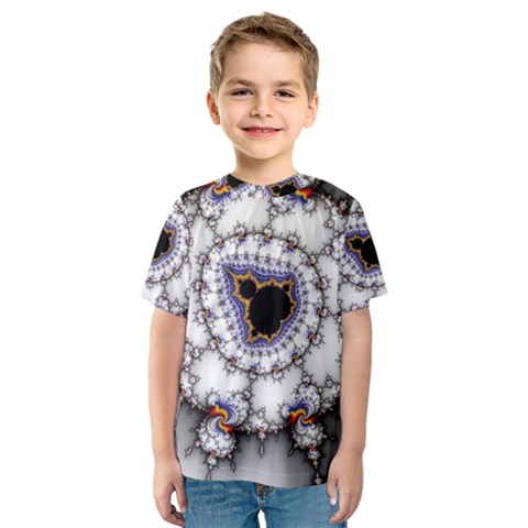 Mandelbrot Fractal Background Template Circle Kids  Sport Mesh Tee by danenraven