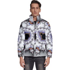 Mandelbrot Fractal Background Template Circle Men s Puffer Bubble Jacket Coat by danenraven