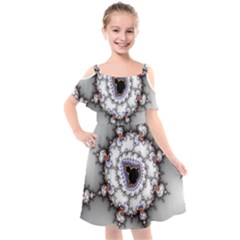 Mandelbrot Fractal Background Template Circle Kids  Cut Out Shoulders Chiffon Dress by danenraven