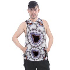 Mandelbrot Fractal Background Template Circle Men s Sleeveless Hoodie by danenraven