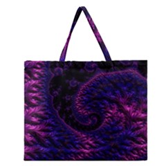 Fractal Mandelbrot Abstract Background Pattern Zipper Large Tote Bag