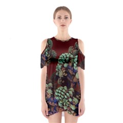 Art 3d Mandelbulb Mandelbrot Fractal Graphic Shoulder Cutout One Piece Dress by danenraven