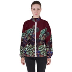 Art 3d Mandelbulb Mandelbrot Fractal Graphic Women s High Neck Windbreaker by danenraven