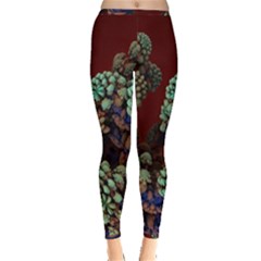 Art 3d Mandelbulb Mandelbrot Fractal Graphic Inside Out Leggings by danenraven