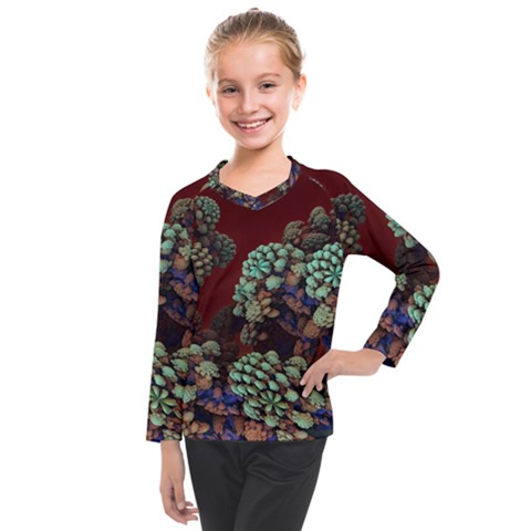 Art 3d Mandelbulb Mandelbrot Fractal Graphic Kids  Long Mesh Tee by danenraven