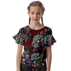 Art 3d Mandelbulb Mandelbrot Fractal Graphic Kids  Cut Out Flutter Sleeves by danenraven