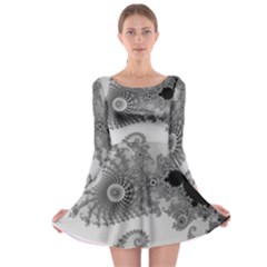 Apple Males Almond Bread Abstract Long Sleeve Skater Dress by danenraven