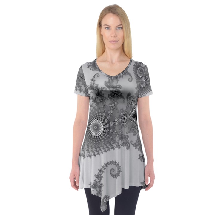 Apple Males Almond Bread Abstract Short Sleeve Tunic 