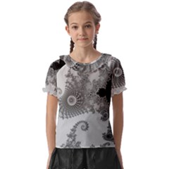 Apple Males Almond Bread Abstract Kids  Frill Chiffon Blouse by danenraven