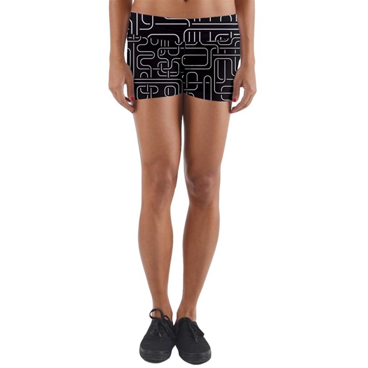 Illustration Circuit Cpu Pcb Electronic Wires Yoga Shorts