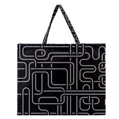 Illustration Circuit Cpu Pcb Electronic Wires Zipper Large Tote Bag