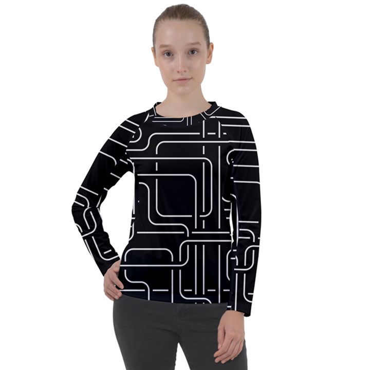 Illustration Circuit Cpu Pcb Electronic Wires Women s Long Sleeve Raglan Tee