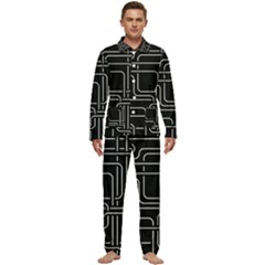 Illustration Circuit Cpu Pcb Electronic Wires Men s Long Sleeve Velvet Pocket Pajamas Set by Wegoenart