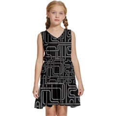 Illustration Circuit Cpu Pcb Electronic Wires Kids  Sleeveless Tiered Mini Dress