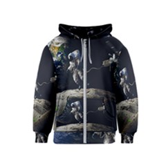 Planet Ball Shaped Universe Science Kids  Zipper Hoodie by Wegoenart