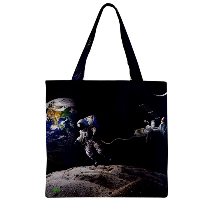 Planet Ball Shaped Universe Science Zipper Grocery Tote Bag