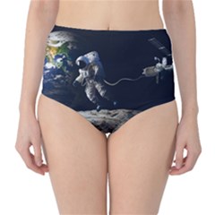 Planet Ball Shaped Universe Science Classic High-waist Bikini Bottoms by Wegoenart