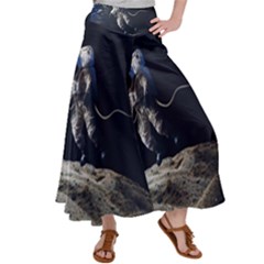 Planet Ball Shaped Universe Science Satin Palazzo Pants by Wegoenart