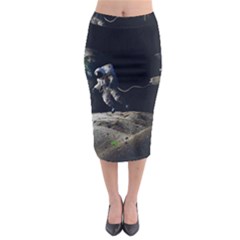 Planet Ball Shaped Universe Science Midi Pencil Skirt by Wegoenart