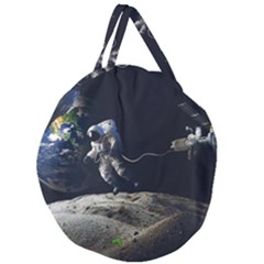 Planet Ball Shaped Universe Science Giant Round Zipper Tote by Wegoenart