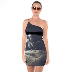 Planet Ball Shaped Universe Science One Soulder Bodycon Dress by Wegoenart