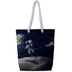 Planet Ball Shaped Universe Science Full Print Rope Handle Tote (small) by Wegoenart