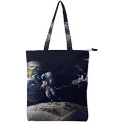 Planet Ball Shaped Universe Science Double Zip Up Tote Bag by Wegoenart