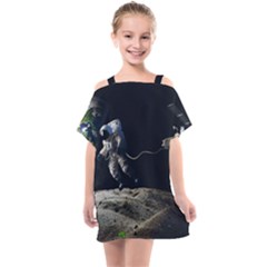 Planet Ball Shaped Universe Science Kids  One Piece Chiffon Dress by Wegoenart