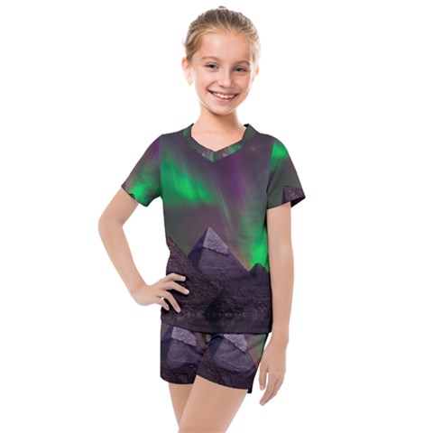 Fantasy Pyramid Mystic Space Kids  Mesh Tee And Shorts Set by Wegoenart